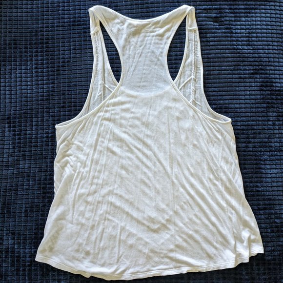 Element white embroidered viscose/cotton boho racerback top Sz M/L - Picture 2 of 9